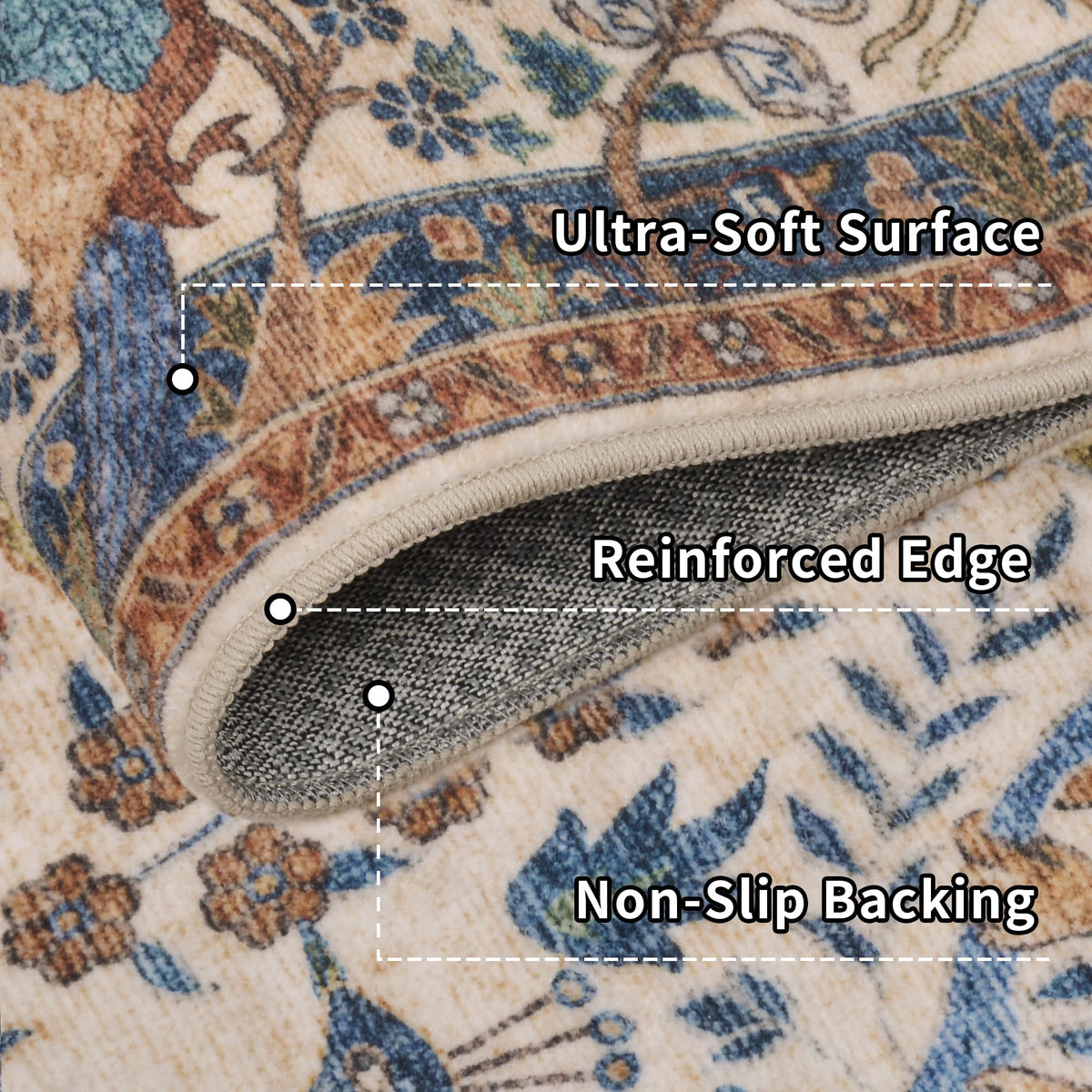 6ft Round Rug Circular Animal Print Area Rug Low Pile Indoor Rug (Beige / 6' (Round))