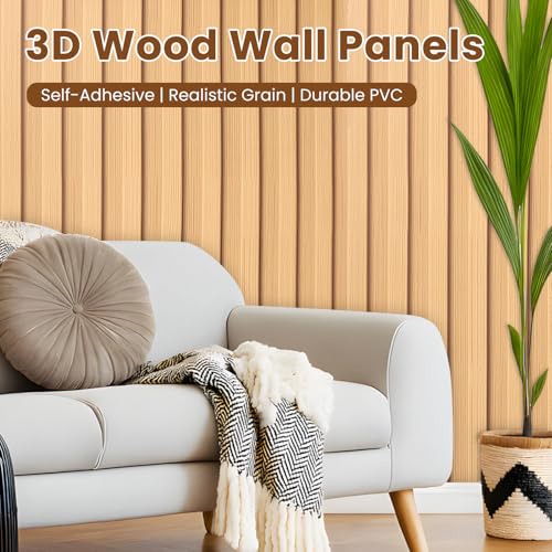 Thick Peel and Stick Slat Wall Panel Self
