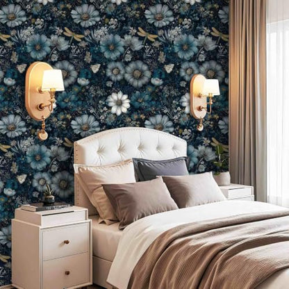 Dark Floral Peel and Stick Wallpaper