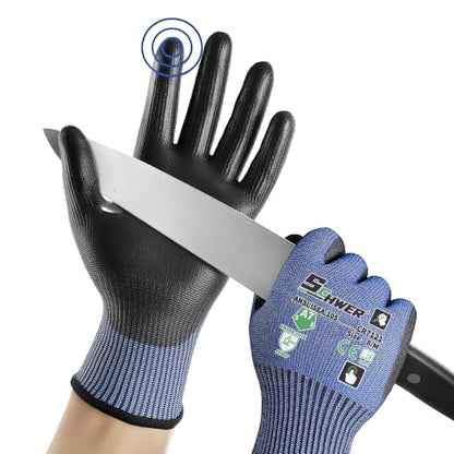 3 Pairs A7 Cut Resistant Work Gloves (Blue-durability Upgrade / X-Large)