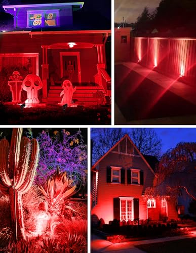 Halloween Red Landscape Lights Outdoor (Red / 2 Pack)
