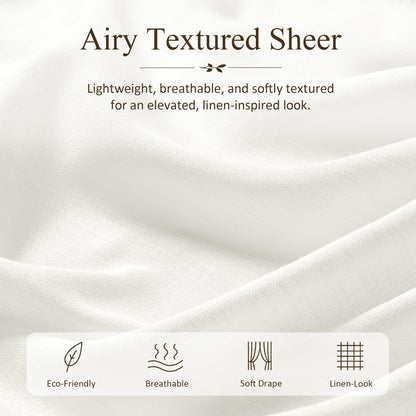 Ivory Linen Curtains 90 Inches Long 2 Panels for Living Room (Ivory / 50"W x 90"L (Pack of 2))