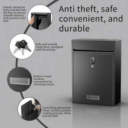 Wall Mounted Locking Mailbox for Outside