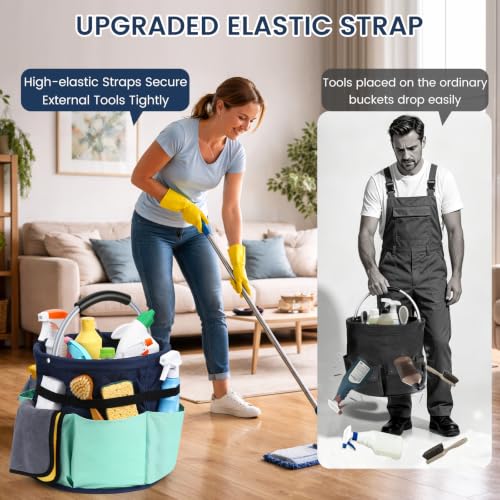 17L Cleaning Caddy with Handle & Elastic Straps