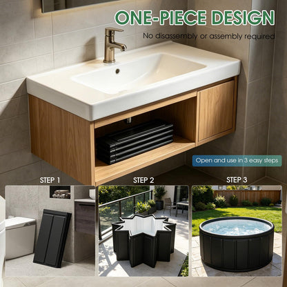 Portable Bathtub Adult 164 Gal (B-Black / 47.2x21.7 Inch)