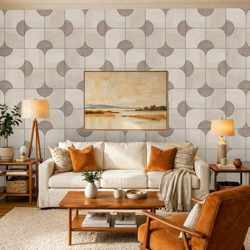 Peel and Stick Wallpaper (Beige06 / 17.7" x 236.2")