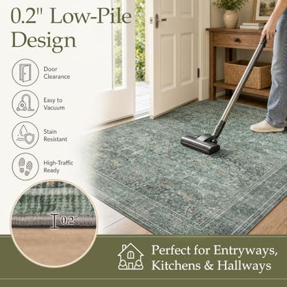 8x10 Area Rugs for Living Room (Moss Green / 8' x 10' (Rectangular))