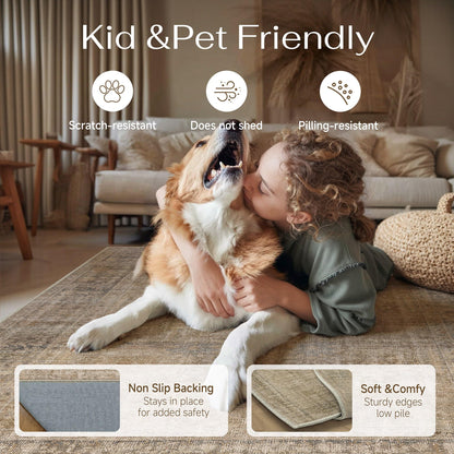 Brown 2x4 Neutral Area Rugs for Entryway Door Mat (Vintage Brownⅱ / 2' x 4' (Rectangular))