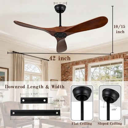 42 inch solid wood ceiling fan without lights