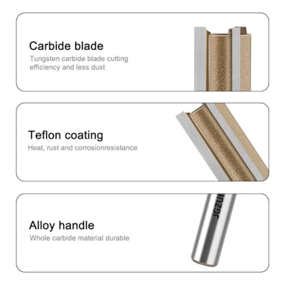 3 Flute Straight Router Bit Set C3 Carbide 1