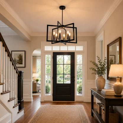 24 Light Large Black Chandelier for Dining Room Light Fixture Over Table