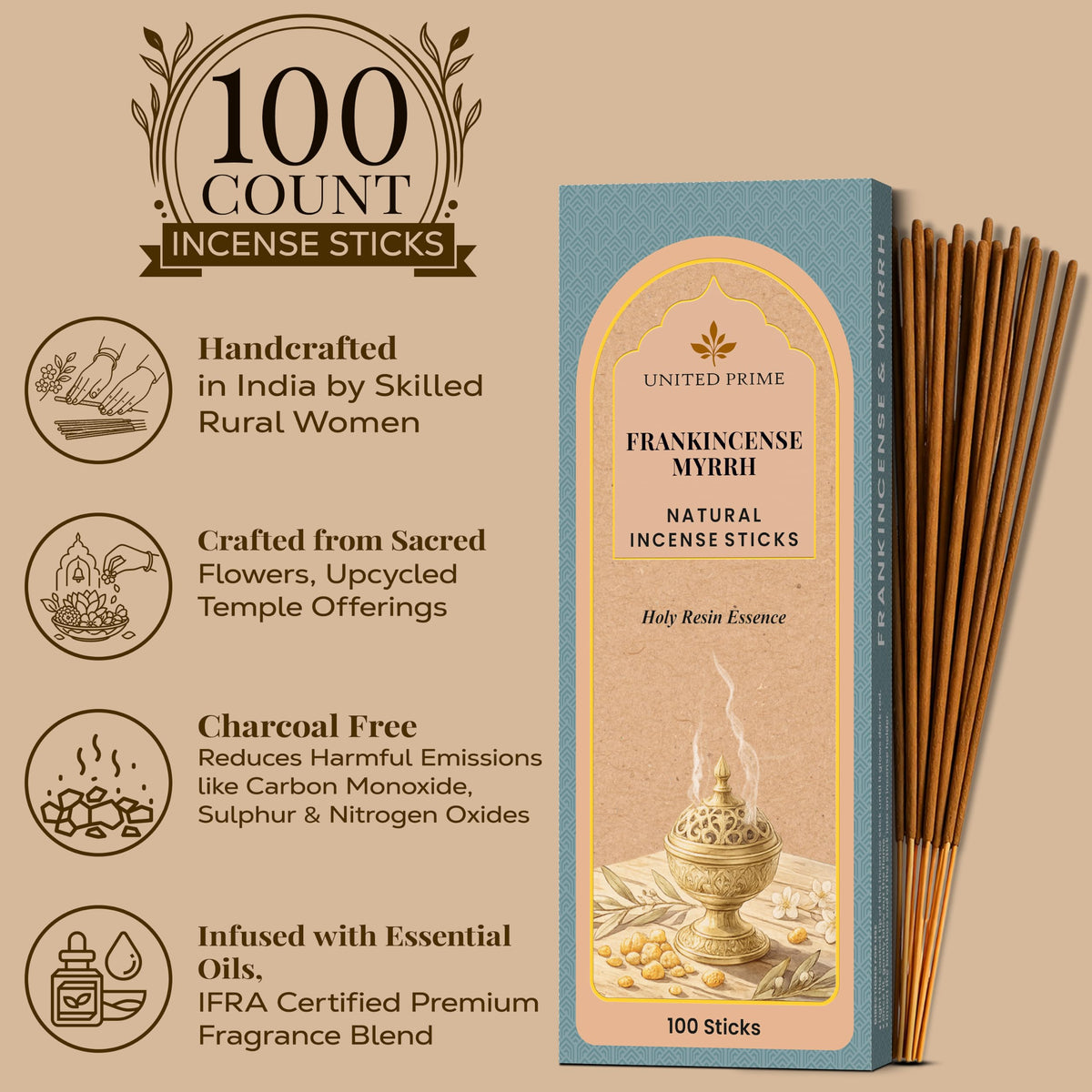 Pure Frankincense & Myrrh Incense (Frankincense)