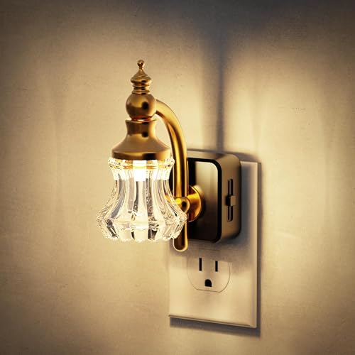 Night Light Flameless Candle Amber Night Lights Plug into Wall