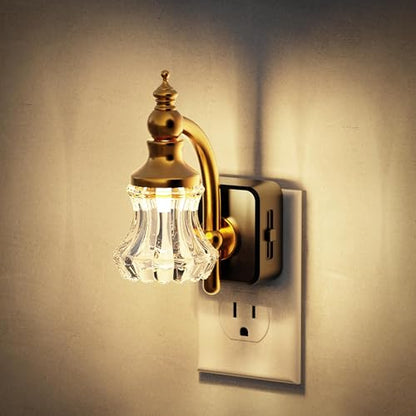 Night Light Flameless Candle Amber Night Lights Plug into Wall