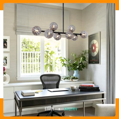 Globe Linear Chandelier 16 Light Dining Room Light Fixture
