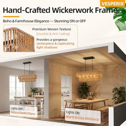 Large Rattan Chandelier