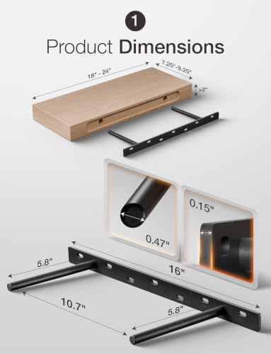 24" Floating Shelf Bracket 2 Pcs