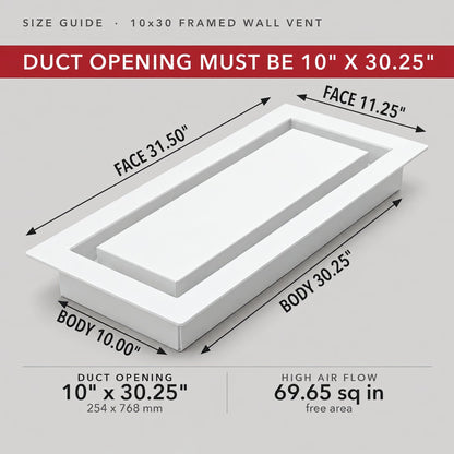10x30 Metal Framed Wall Vent (10x30)