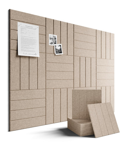 Felt Bulletin Board & Cork Board Alternative 48'' x 36'' (Khaki-1 / Bold-stripe 12-pack)