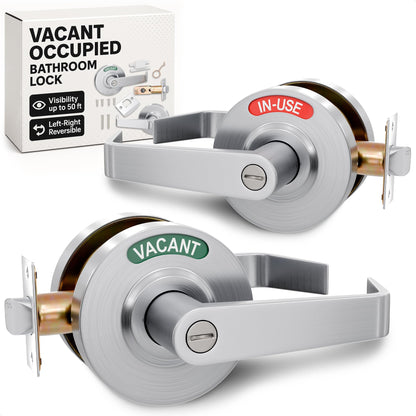 Vacant Occupied Bathroom Lock (Silver Light)