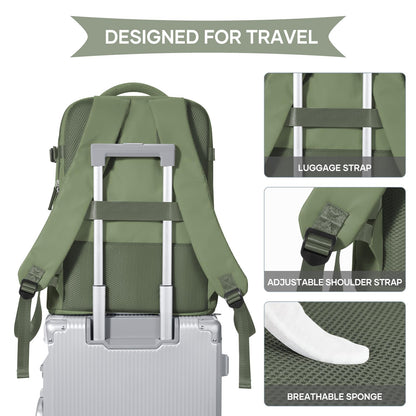 Travel Backpack For Women Men (Gray Green / 25 liters)