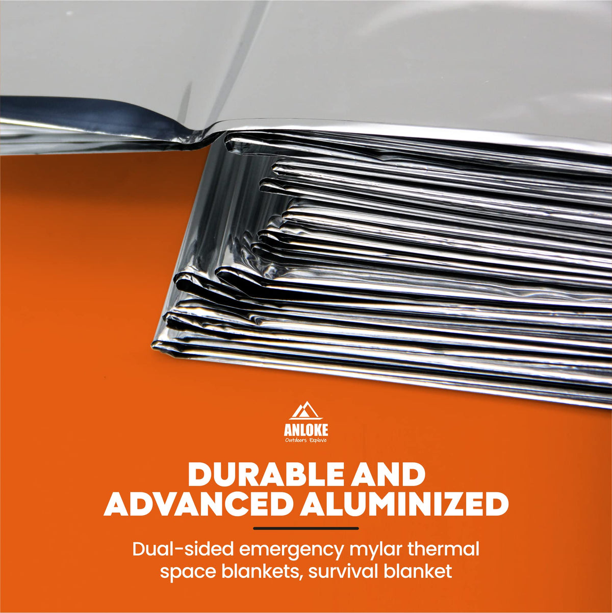 Emergency Blanket Mylar Thermal Blanket (Silver-50 Pack)
