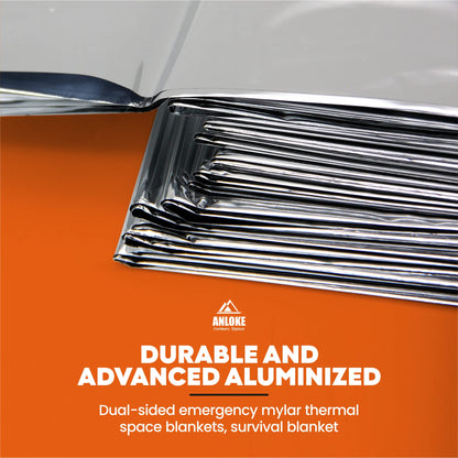 Emergency Blanket Mylar Thermal Blanket (Silver-50 Pack)