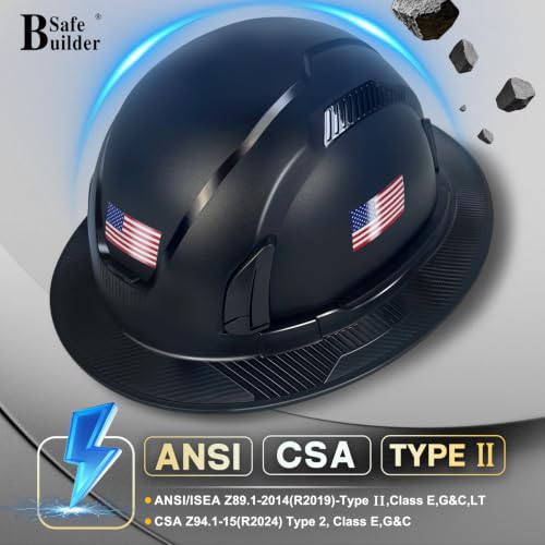 Type II Hard Hats Full Brim ANSI and CSA Class E