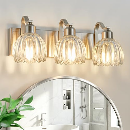 Crystal Vanity Light Fixture Over Mirror