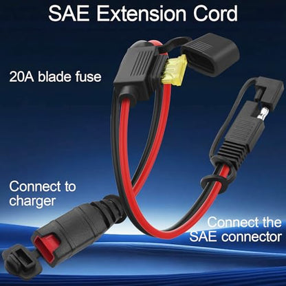 Heavy Duty 14AWG SAE Extension Cord for NOCO Geniu