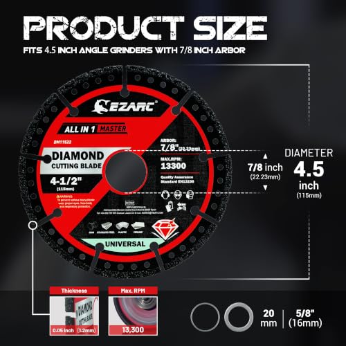 4.5inch & 5inch Diamond General Purpose Cutting Disc 2pcs