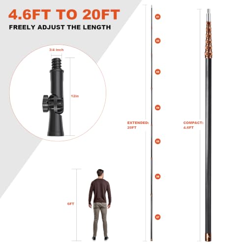 20FT Fiberglass Telescopic Extension Pole (20FT)