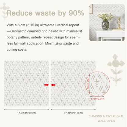 Farmhouse Peel and Stick Wallpaper Tiny Floral Wall Paper Vintage Rustic Cottage Contact Paper Geometric
