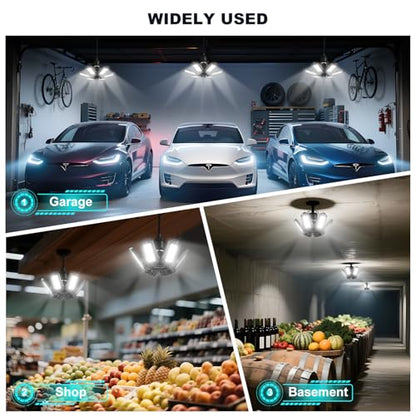 Led Garage Light180W Led Garage Ceiling Light 18000LM Led Shop Light 6500K Super Bright Deformable Garage Led Lights Ceiling Led Lights for Garage Light E26 E27 Garage Lights for Basement Attic