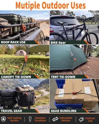 Adjustable Bungee Cords with Self