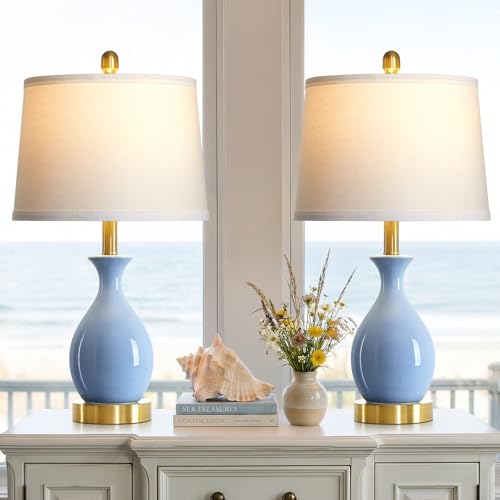 Ceramic Table Lamps Set of 2 for Living Room