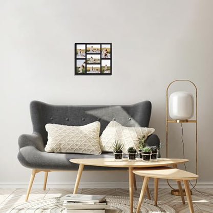 4x6 Picture Frame Collage for Wall Decor with Real Glass (Rustic Black / 13x15in (2Pack))