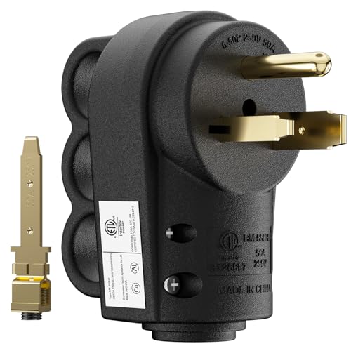 2-in-1 NEMA 6-50P/6-30P Welder Plug, 30A/50A 250V 3-Prong Male Replacement Plug, Heavy Duty Rewirable 220V Plug for Welder/Generator, Industrial Grade,2 Pole 3 Wire, ETL Listed