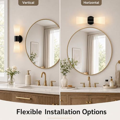 Black Glass Wall Sconce Light (Black Milk Glass)