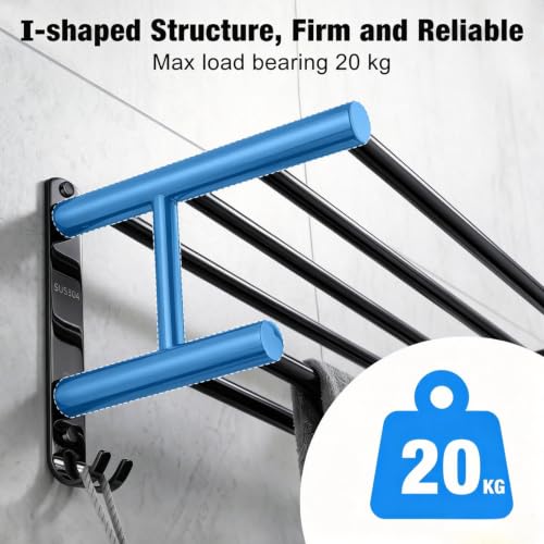 23" Double Towel Rack with 2 Hooks