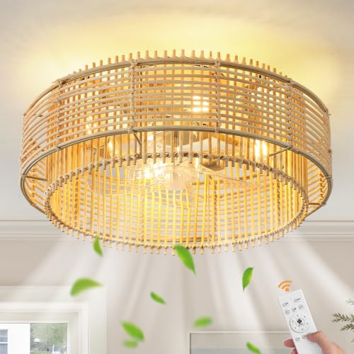 Boho ceiling fan with light