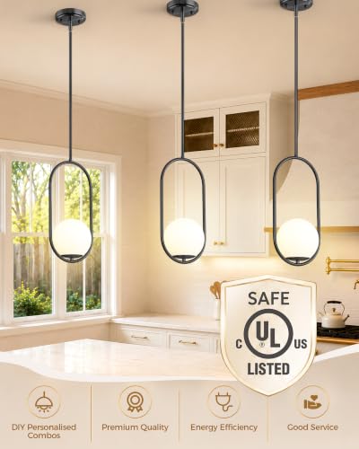 Pendant Lights Kitchen Island (Black(2026 Upgraded Version) / 2 Pack)