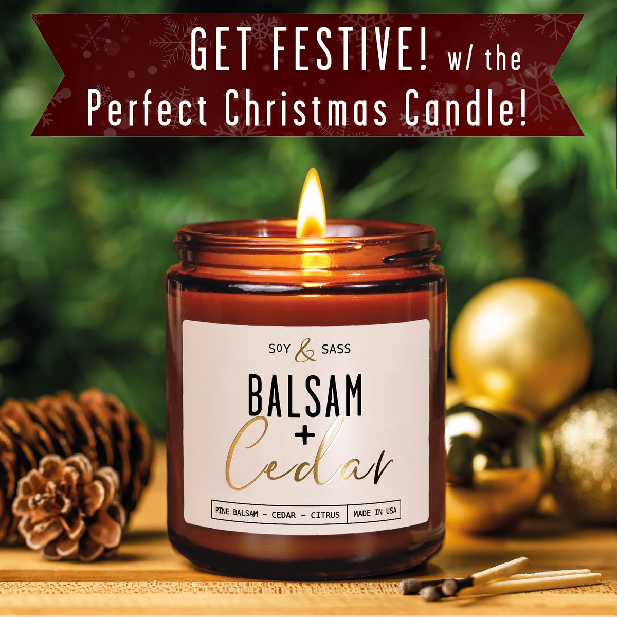 Balsam Candle (Balsam & Cedar - Cream)