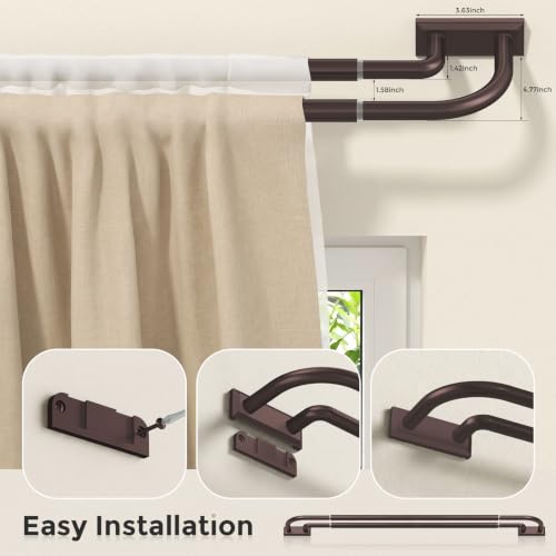 Double Curtain Rod 34 (Red Bronze / 34"-120")