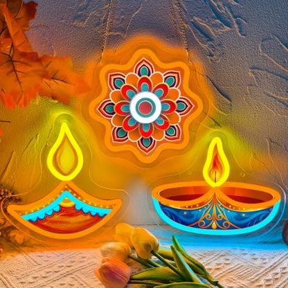 3 Pack Halloween Neon Sign UV Printed Pumpkin Ghost Bat Neon Light
