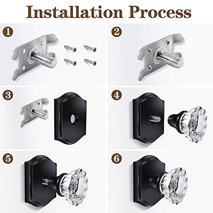Crystal Glass Door Knobs for Interior Doors