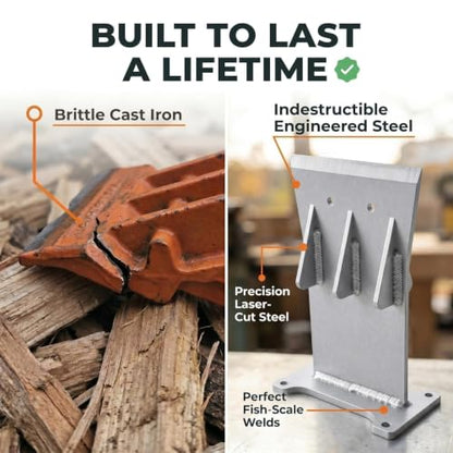 Heavy Duty Manual Kindling Splitter with Bolt