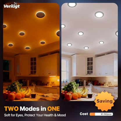 2 Pack 4 Inch LED Recessed Ceiling Light with Night Light