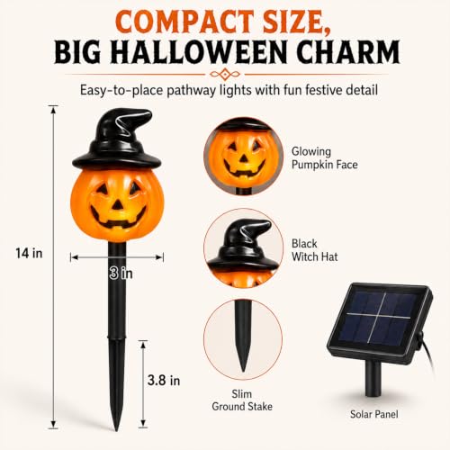 10 Pack Halloween Decorations Outdoor Pumpkin Moon Garden