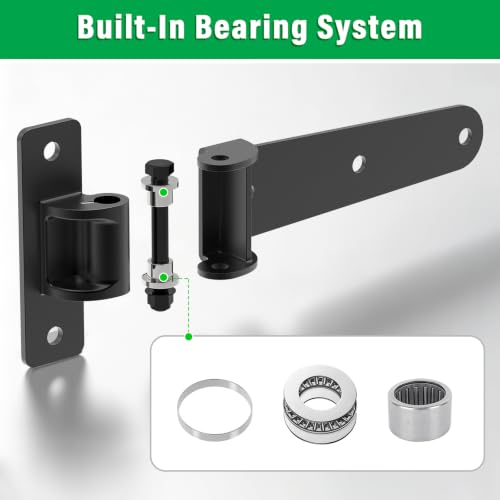 Heavy Duty Gate Hinges for Farm & Driveway Gates (T Hinges, 2 Pack)